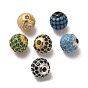 Plaqué rhodium 925 perles en argent sterling micro pavées de zircones cubiques, ronde