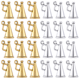 60 шт 2 цвета подвески из сплава в тибетском стиле, трубные чары, с 1шт. стеклянными бисерными бусинами в картонных коробках