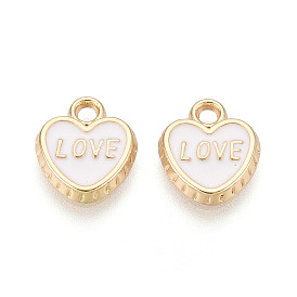 Эмалевые подвески из легкого золота, сердце со словом любовь очарование, без свинца, без никеля и без кадмия, стойки покрытие