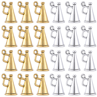 60 шт 2 цвета подвески из сплава в тибетском стиле, трубные чары, с 1шт. стеклянными бисерными бусинами в картонных коробках