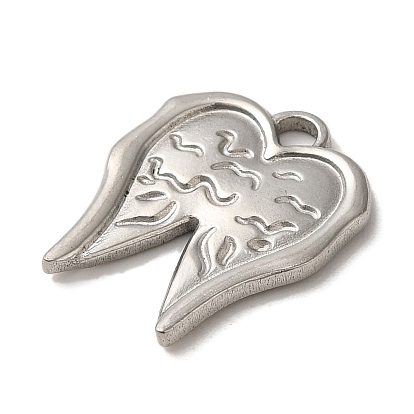 304 Stainless Steel Pendants, Wing Charms