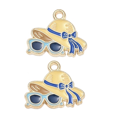 Alloy Enamel Pendants, Glasses & Beach Hat Charms