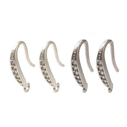 Стойка покрытие латунь микропаве прозрачный кубический цирконий крючки для сережек, провод уха, долговечный, без свинца и без кадмия