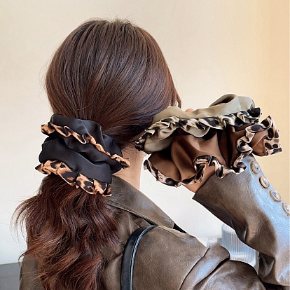 Резинки для волос с леопардовым принтом, аксессуары для волос для женщин и девочек