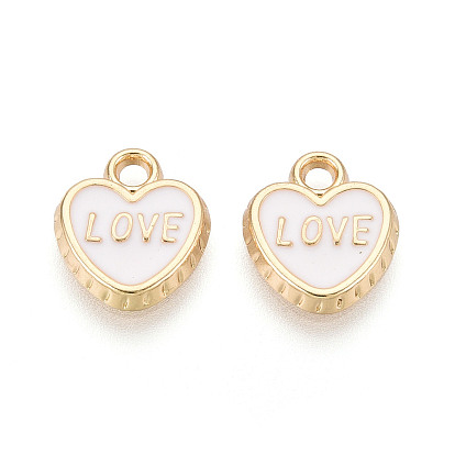 Эмалевые подвески из легкого золота, сердце со словом любовь очарование, без свинца, без никеля и без кадмия, стойки покрытие