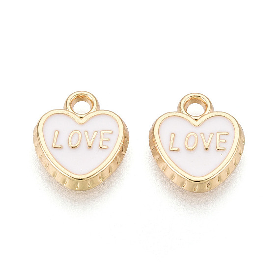 Эмалевые подвески из легкого золота, сердце со словом любовь очарование, без свинца, без никеля и без кадмия, стойки покрытие