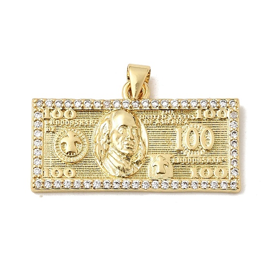 Латунные микро проложить кубического циркония подвески, долларовые подвески, долговечный, стойки покрытие, без свинца и без кадмия