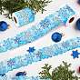 Christmas Theme Adhesive Paper Decorative Tape, for Cards Making, Scrapbooking, Diary, Planner, Envelope & Notebooks, Deep Sky Blue