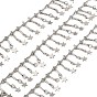 Rack Plating Brass Link Chains, with Star Charms, Long-Lasting Plated, Nickel Free, Soldered, with Spool