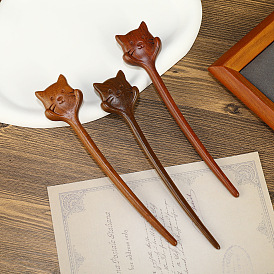 Creative cat red sandalwood hairpin simple summer updo Hanfu costume hair accessories lobster claw hairpin hairpin