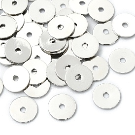 SHEGRACE Brass Spacer Beads, Flat Round, Cadmium Free & Nickel Free & Lead Free