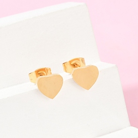 304 из нержавеющей стали серьги, сердце, ионное покрытие (ip)