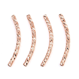 Латунные текстурированные изогнутые трубчатые бусины, стойки покрытие, долговечный, без кадмия и без свинца