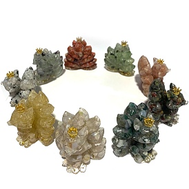9-Tailed Fox Gemstone Display Decorations, Gems Crystal Ornament, Resin Home Decorations