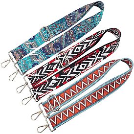 Chaînes de sangle de sac en polyester, avec fermoirs mousquetons pivotants en alliage de zinc plaqué or, pour sac poignées accessoires de rechange