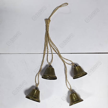 Iron with Handmade Hessian Rope Pendant Decorations, Bell