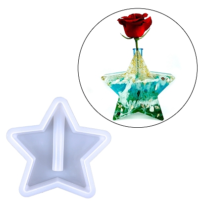 Star Display Holder Silicone Molds, for Test Tube of Water Planting, Resin Casting Molds