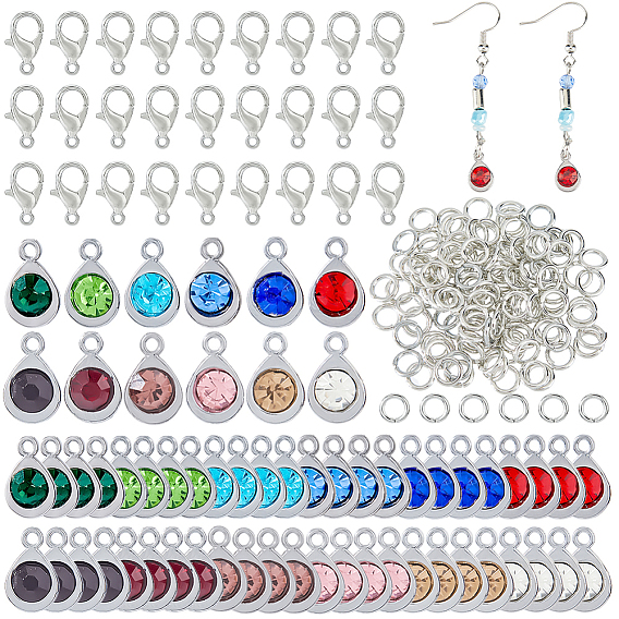 Наборы для самостоятельного изготовления подвесок из сплава со стразами в форме капли