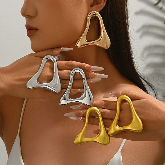 Boucles d'oreilles en alliage pour femmes, triangle