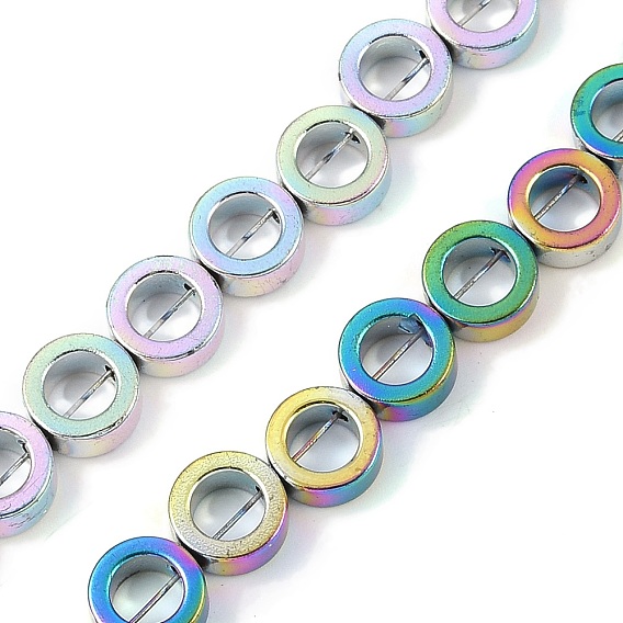 Синтетические немагнитные гематитовые бусины, окрашенные методом запекания, плоско-круглые