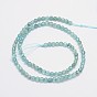Faceted Round Natural Apatite Bead Strands, 4mm, Hole: 1mm, about 100pcs/strand, 15.5 inch