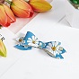 Daisy Flower Printed PVC Leather Fabric Sheets, for Earrings Making Craft and Hair Accessories Making