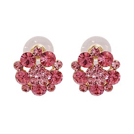 Elegant Crystal Flower Stud Earrings - Fashionable and Personalized Women's Ear Jewelry.