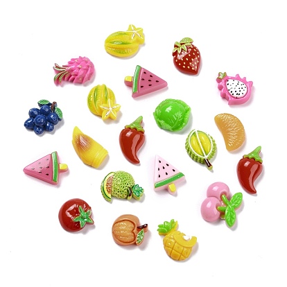 Self Adhesive Opaque Resin Stickers, Decoden Cabochons, Play Food, Imitation Food, Vegetable & Fruit