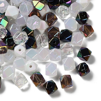 Uv акриловые покрытия бусины, радужный, многоугольник, граненые
