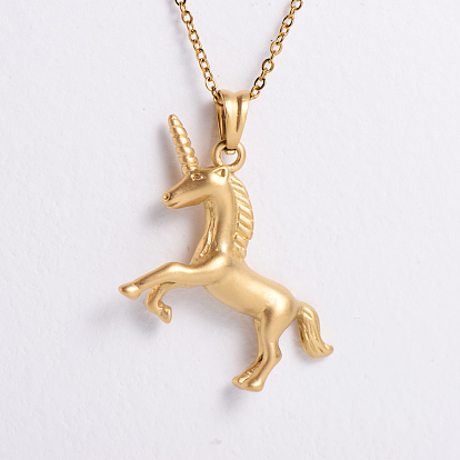 Ожерелья из нержавеющей стали с подвеской в виде единорога