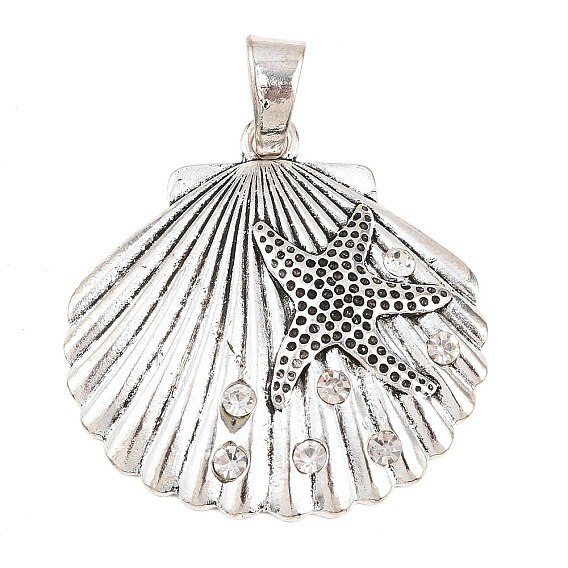 Тибетский стиль сплав горный хрусталь большие кулоны, ракушка с подвесками в виде морских звезд