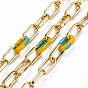 Латунные скрепки-цепочки ручной работы, тянутые удлиненные кабельные цепи, с акриловым быстроразъемным соединением, пайки, реальный 18 k позолоченный