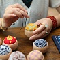 Flower Pattern Round Sewing Pin Cushions Embroidery Kits with Instruction for Beginners, Needlework Starter Kits, Art Craft Handy Sewing Set