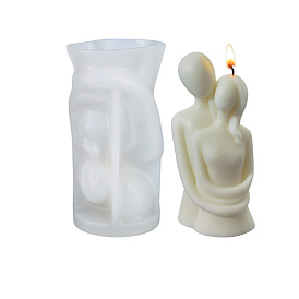 DIY Lovers Candle 3D Bust Portrait Silicone Molds, for Half-body Sculpture Scented Candle Making