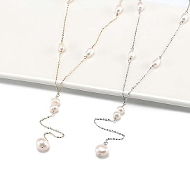 925 Sterling Silver Pendant Necklaces, Natural Freshwater Pearl Necklaces