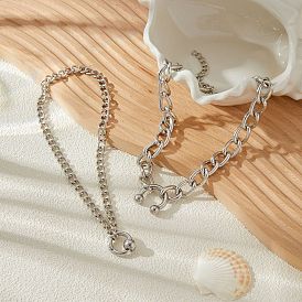 304 кольцо из нержавеющей стали с подвеской в виде подковы, кольцо для носа, витая цепочка из сплава, ожерелье для женщин