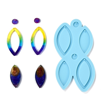 Moules en silicone pendentif bricolage, pour confection de boucles d'oreilles, moules de résine, pour la résine UV, fabrication de bijoux en résine époxy, oeil de cheval