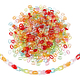 700Pcs 7 colors Transparent Acrylic Linking Rings, Quick Link Connectors, for Cable Chains Making, Oval