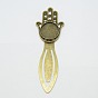 Hamsa de style tibétain main / main de fatima / main de paramètres de cabochon signet miriam, sans cadmium et sans plomb, plateau: 18 mm, 92x29x4 mm