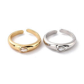 Каплевидное кольцо с кубическим цирконием для нее, регулируемое кольцо на запястье, без кадмия и без свинца