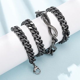 Винтажные 304 цепочки из нержавеющей стали с символом бесконечности в стиле «панцер»