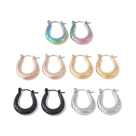 304 Stainless Steel Twist Teardrop Hoop Earrings for Women