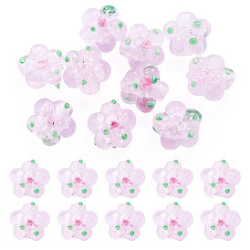 10 бусины лэмпворк ручной работы, неровный, цветок