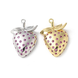 Латунные микро проложить кубического циркония подвески, клубника прелести, без свинца и без кадмия, долговечный