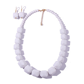Geometric Acrylic Earrings Necklace Set for Women by W818 LIMEI Jewelry
