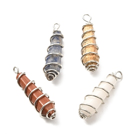 Natural & Synthetic Gemstone Pendants, with Silver Brass Findings, Bullet