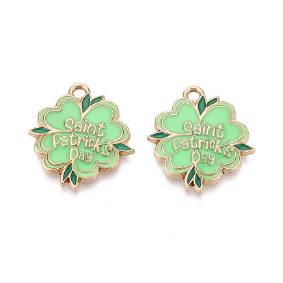 Подвески из сплава с эмалью ко Дню Святого Патрика, , золотые, без кадмия, без никеля и без свинца