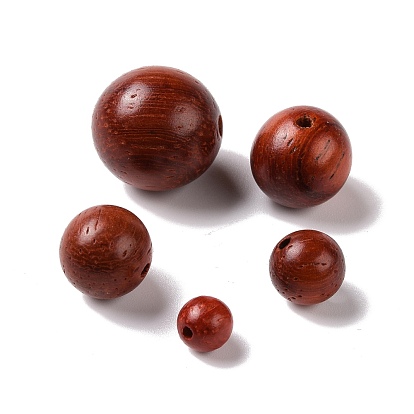 Natural Rosewood Beads, Undyed, Round