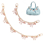 2Pcs 2 Styles Alloy Enamel Pink Bowknot Charm Cable Chain Purse Decorative Chains, with Swivel Clasps, Bag Replacement Accessories