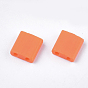 2-Hole Opaque Glass Seed Beads, Frosted, Rectangle